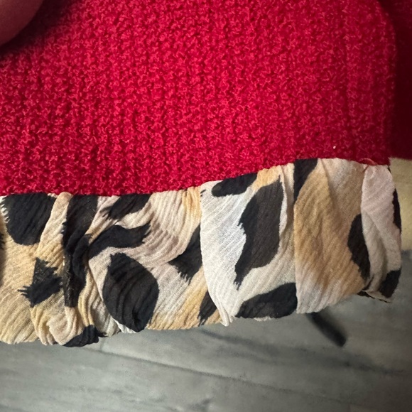 St John 2 Red Women's Jacket with Animal Print Trim - Picture 6 of 12